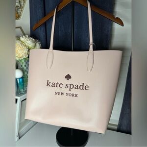 Kate Spade Blush Pink & Burgundy
Glitter Font Reversible Tote w/ wristlet